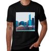 Navy Pier Chicago Illinois Re-colered Noir T-shirt Man T Shirt Cotton T Shirts For Man Graphic Vintage Man Tshirt T-shirt