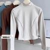 Women's Breathable Slim-Fit Sports Jacket: Autumn/Winter Yoga & Cycling Wear, Long Sleeve, Stand Collar, Plus Velvet.