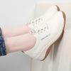 Women Platform Loafers Casual Elegant Leather Khaki Sneakers Thick Sole Height Increase Shake Shoes Large Size