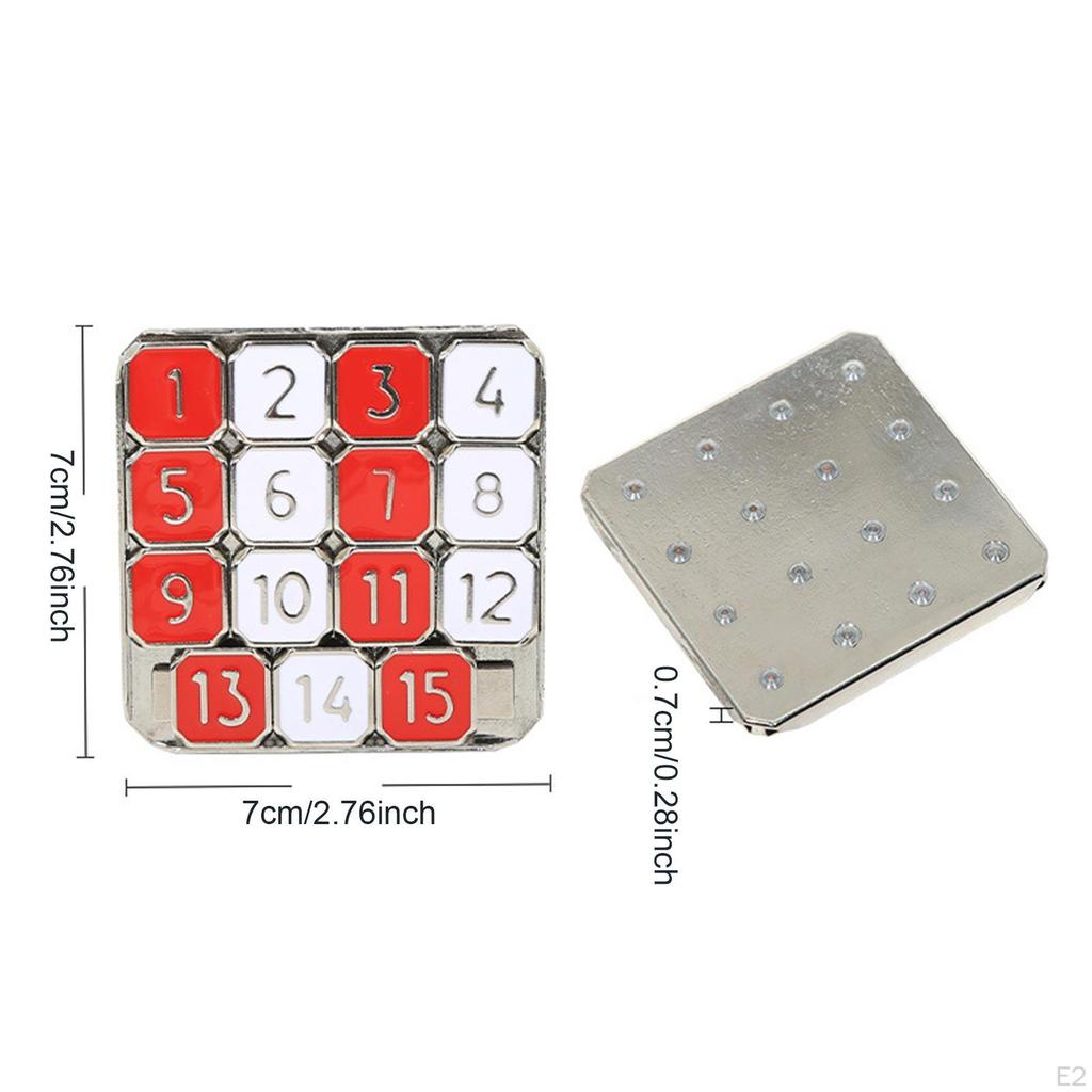 Metall Zahlen Schiebe Knobelspiel Reisespielzeug Lustige Schiebeplättchen Lernwerkzeug 15 Puzzle Partygeschenke