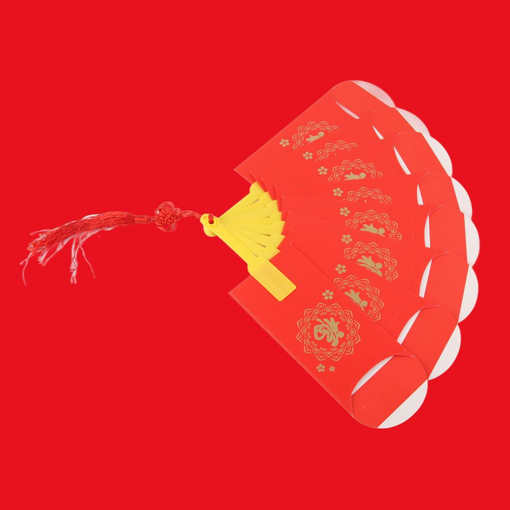 2023 Jahr des Hasen Frühlingsfest Kreativer Fächerförmiger Faltbarer Roter Umschlag Neujahrsfächer Roter Umschlag