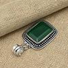 Grüner Onyx-Edelstein, 925er-Sterlingsilber, handgefertigter Schmuck, Jahrestagsgeschenk-Anhänger