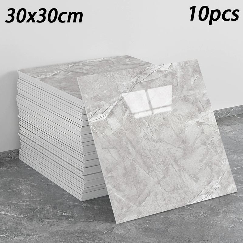 10Pcs Marble Wallpaper Super Strong Adhesive Waterproof Sticker For Bathroom Kitchen Decor Design