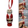 3D Funny Santa Wooden Pendant Miniature Santa Figures With String Christmas Pendant Home Decoration Accessories