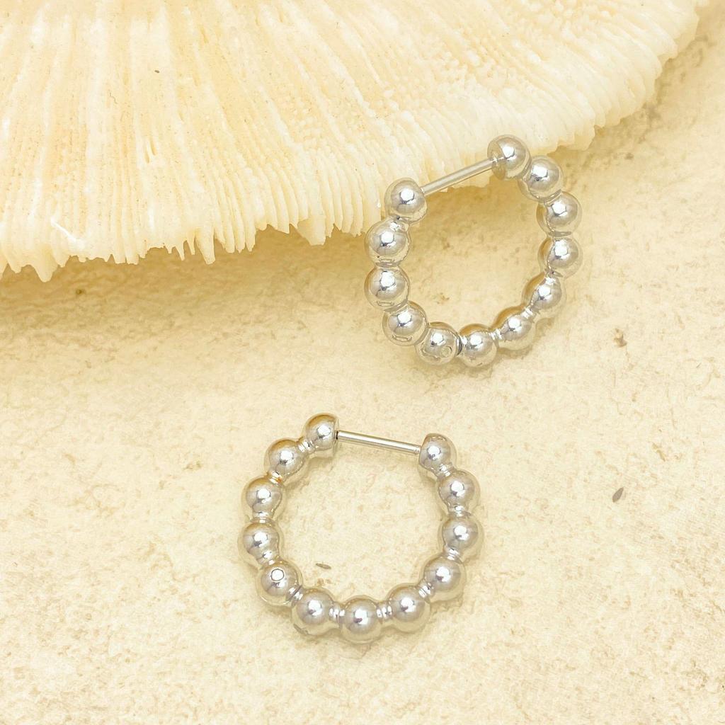 European and American Retro Geometric Titanium Steel Earrings - Minimalist, High-End Niche Design