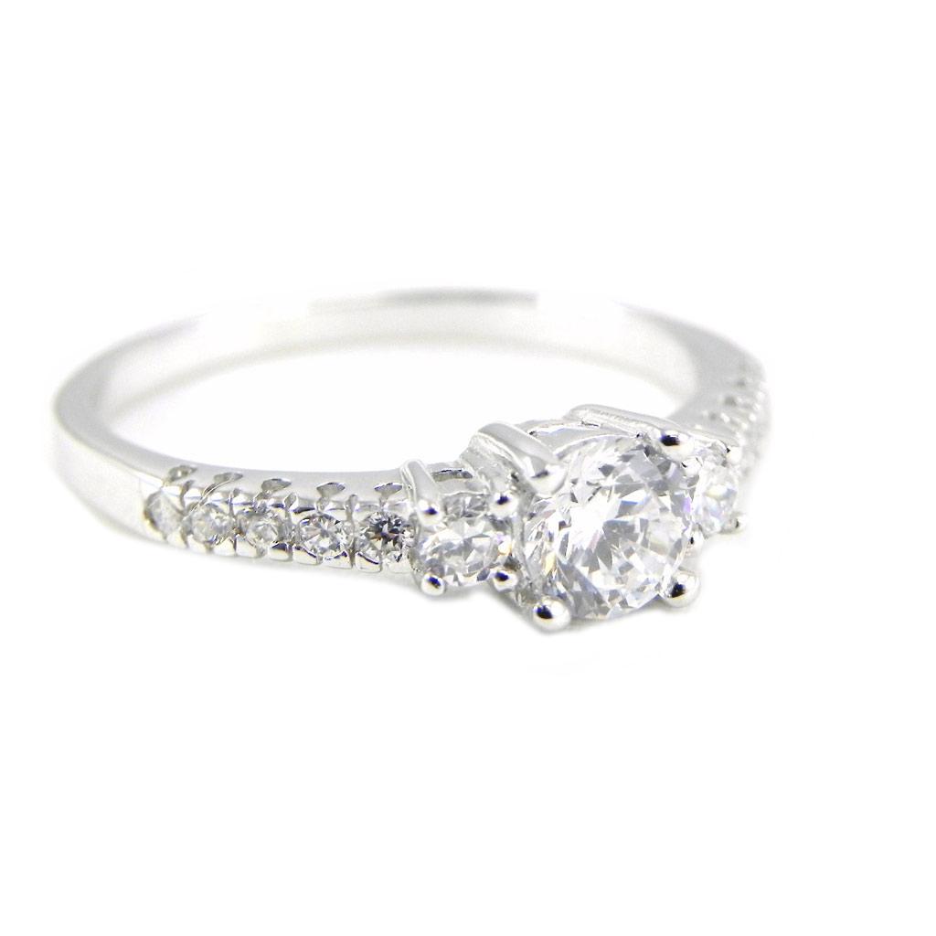 

Белое серебряное кольцо Unique - 5 мм