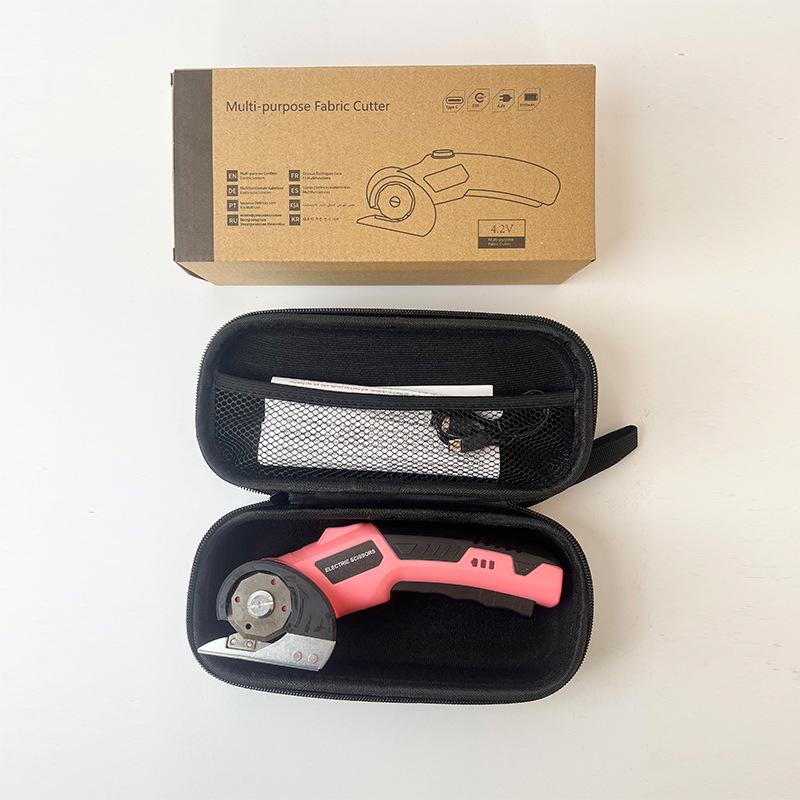 Rechargeable Round Blade Shears: Electric Fabric-Cutting Scissors for Carpet, Curtains, Leather, and Home Use.
