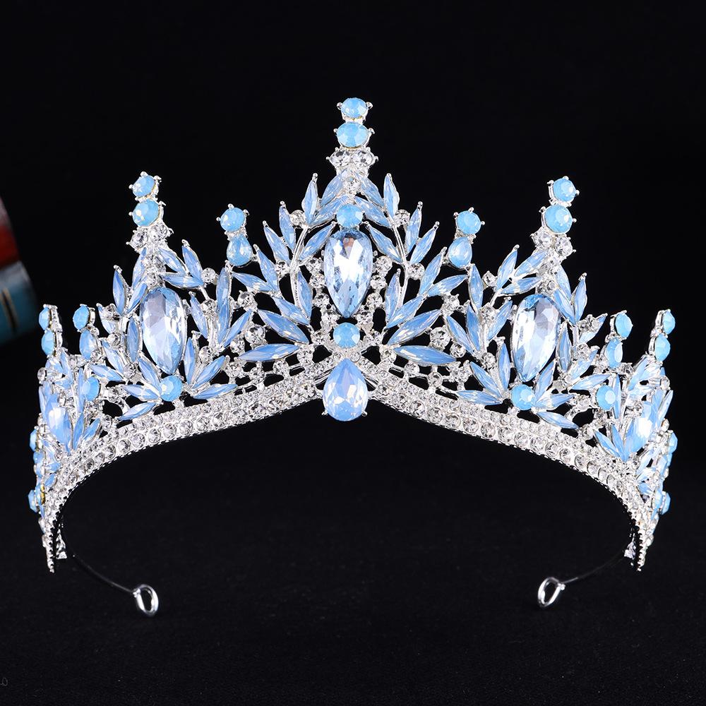 DIEZI Corona Tiara Barocca Vintage con Cristalli AB per Donne Ragazze Matrimonio Festa Elegante Lusso Corona di Strass Acconciatura Gioielli