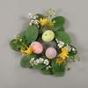 Easter Egg Flower Wreath Artificial Flowers Butterfly Candlestick Wreaths Garland Candle Holder Ring Table Home Party Decoration
