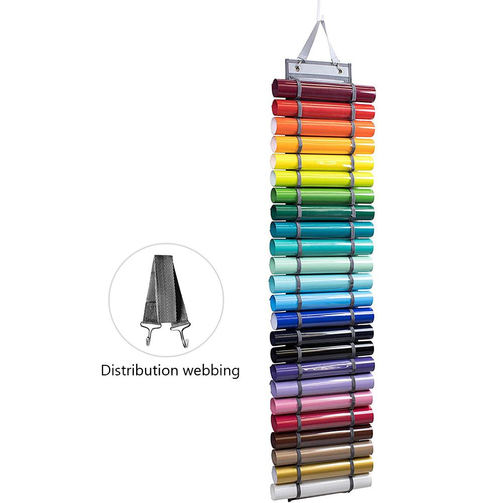 Vinyl Roll Holder 24 Compartments Craft Vinyl Organizer Storage Rack Wall Mount Craft Room Vinyl Organizer Hanging Pocket Bag