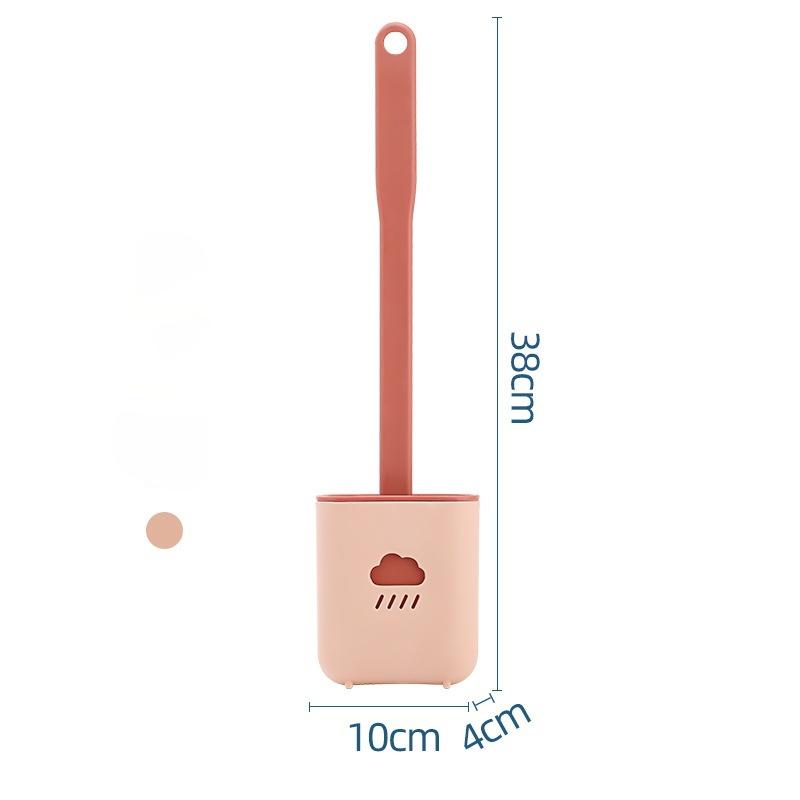 Toilet Brush Wc Gap Brush with Holder Silicone Toilet Brush Hanging Type Flat Head Flexible Bristles Brush Bathroom Accessories