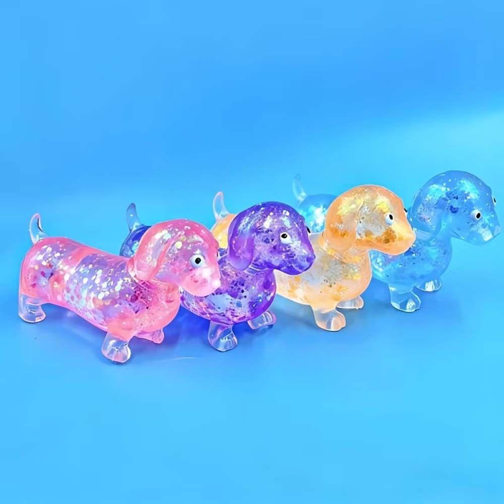 Maltose Texture Sausage Dog Fidget Sparkling Powder Squishy Toys Slow Rising Toys Kids Adults