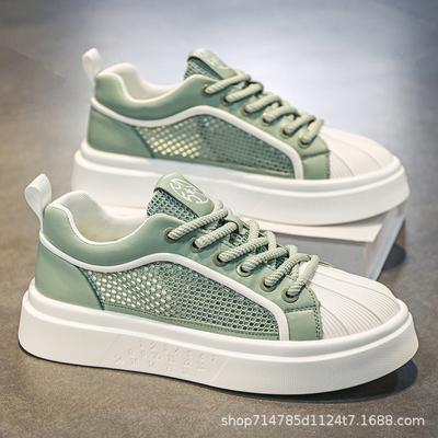 Chaussures Blanches pour Homme Nouvelles Chaussures d'Été en Mesh Respirant Fin pour le Sport de Jeunesse et Décontractées Chaussures à Tête de Coquille
