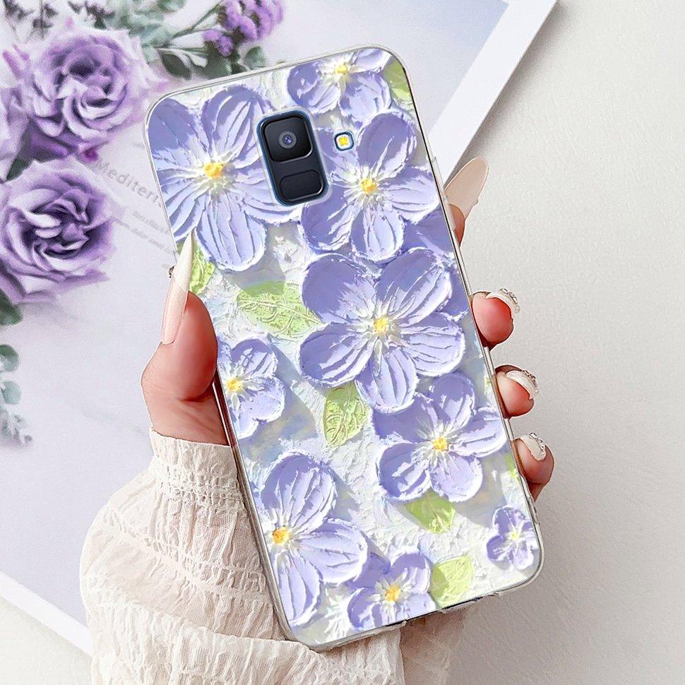For Samsung Galaxy A6 2018 Case Luxury Painted Cover Soft Silicone Phone Case For Samsung A 6 A6 GalaxyA6 2018 Back Cover Coque