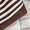 Striped Tote Bag Rope Handle Casual Beach Shoulder Purse Large Capacity