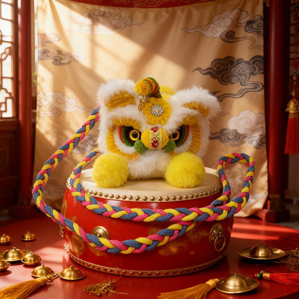 Creative Gift Handmade Kintted New Year Shoulder Bag Red Color Spring Festival Coin Purse Personality Children's Lion Bag