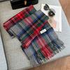 100% Wool Knitted Scarf Unisex Winter Warm Accessory Classic Plaid Long Neck Wrap Men Women