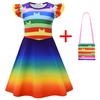 Gaby'S Doll House, Children'S Dress, Girls' Flying Sleeve Dress, Princess Dress + Bag 2696