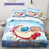 Ren & Stimpy  Pattern Bedding Quilt Set  Home Decoration  Gift (1 * duvet cover + 2 * pillowcase  without core)