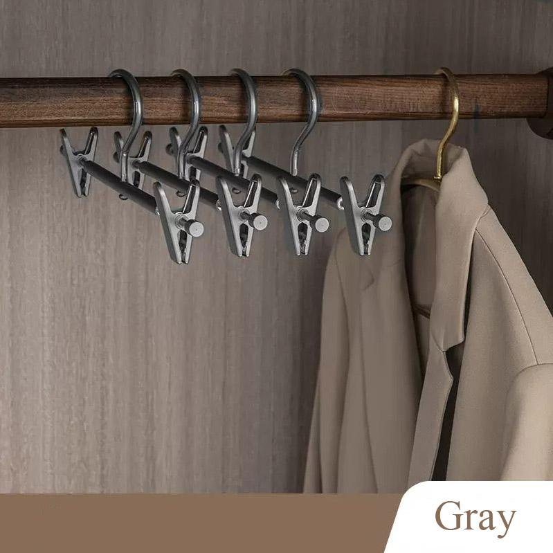 1pc Pants Rack Aluminum Alloy Gold Pants Skirt Drying Hanger with Movable Clips Wardrobe Storage Clothes Hangers Space Saver