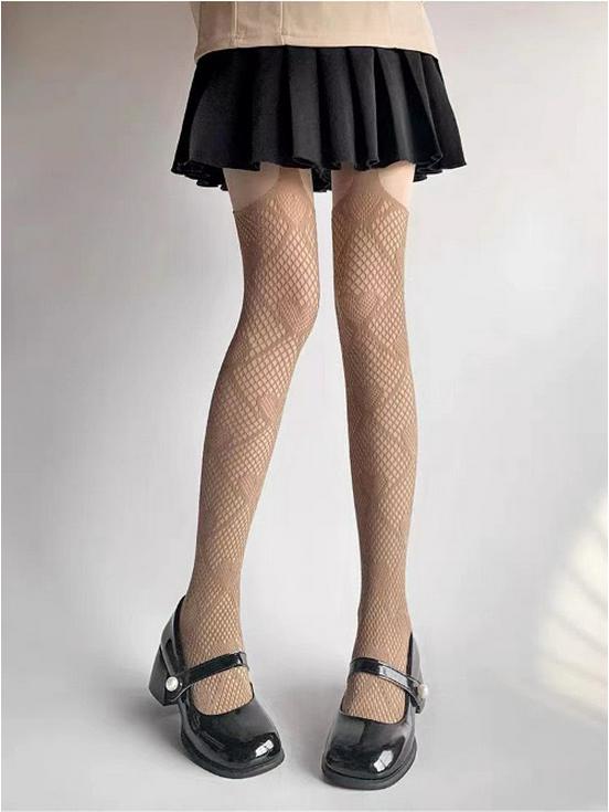 Spicy Y2K Cutout Lace Fishnet Stockings - Spring/Summer