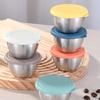 3/6Pcs Sauce Cups Salad Dressing Containers 50ml Reusable Leak-Proof Stainless Steel Sauce Containers with Silicone Lids for Dressings Condiments
