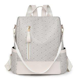 SchoolbagPU Backpack Women's 1011 New Simple Fashion Printing Large Capacity Women's Travel Backpack Mommy Bag