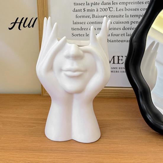 Desk Accessories Holder Vintage Pen Dried Flowers Vase Resin Makeup Brush School Home Supplies Desktop Stationery Organizer for Office Accessory