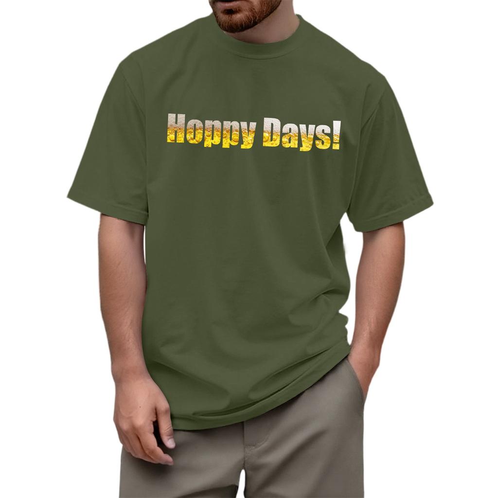 Pánské ležérní tričko s krátkým rukávem a potiskem s kulatým výstřihem