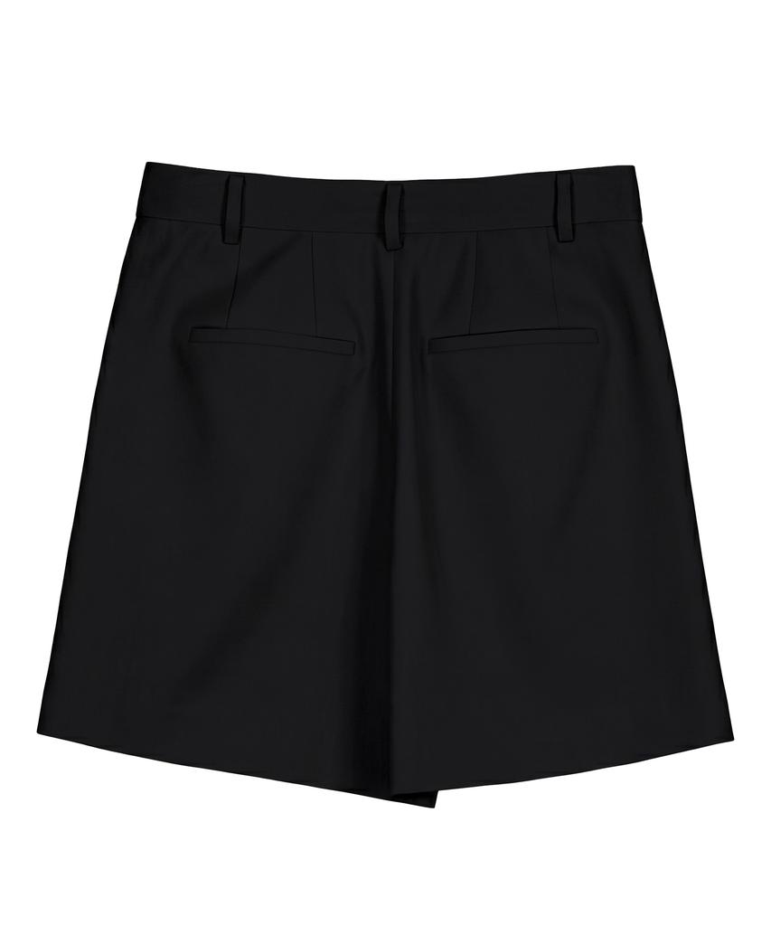 Myuleus Wool Pintuck Shorts Women'S Shorts [Black]