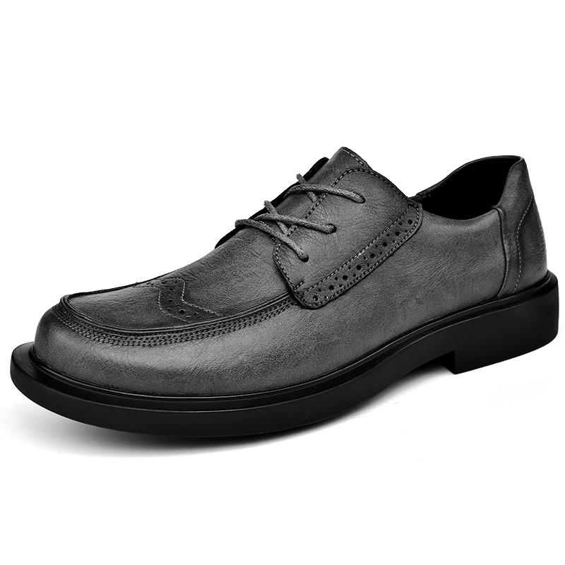 

Модная мужская повседневная кожаная обувь на плоской подошве со шнуровкой 44 серый