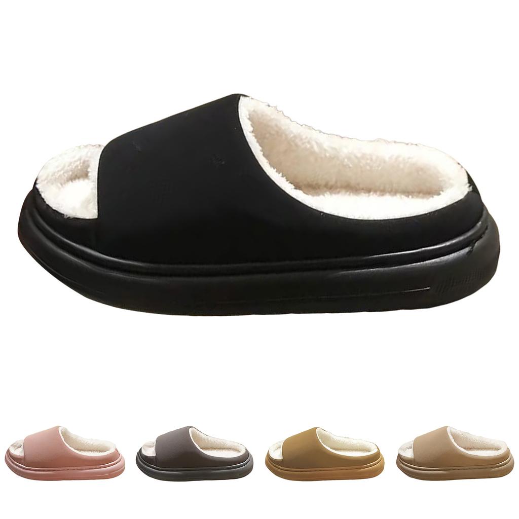Unisex Stylish And Versatile Slippers With A Plush For Warmth And Slip Design Women Bedroom Slippers