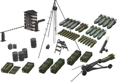 ICM Germany Airfield Equipment Set Plastic Model 48409 1/48 (Scenery)