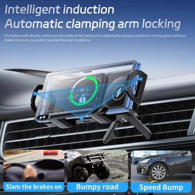 Fold Screen Car Fast Wireless Charger Dual Coil Stand For Samsung Galaxy Z Fold 6 5 4 S24 Ultra iPhone 16 15 14 Pro Max Xiaomi