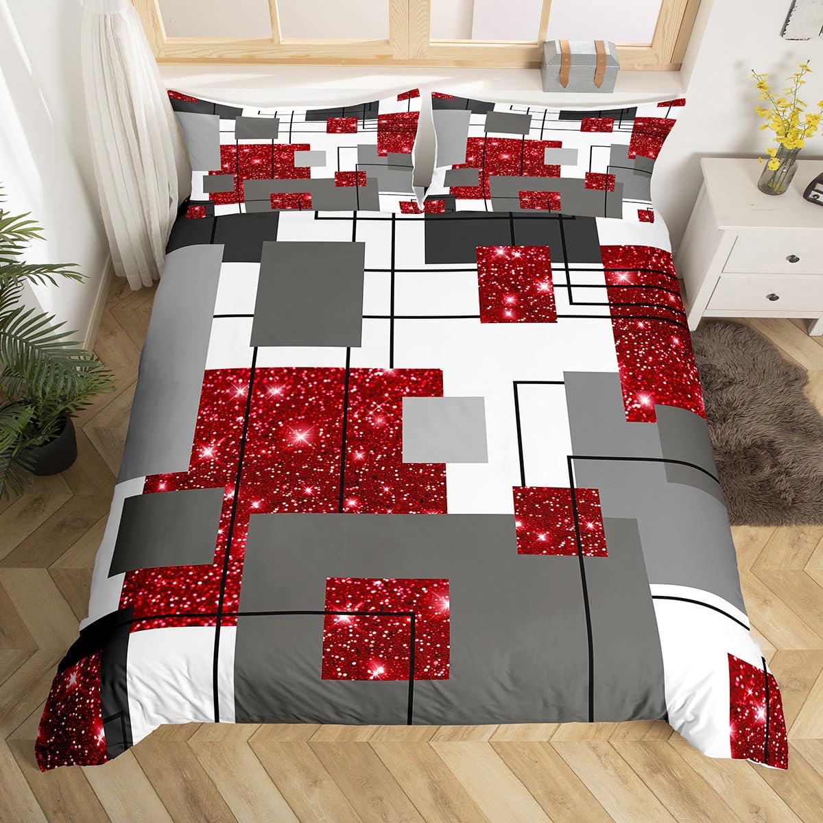 

Comforter Abstract Stripe Leopard Check Geometric Cheetah Print Bedding Set Girls Pink Black Grey Twin Queen Comforter Comforter (quilt)-EU Single(135*200cm)3pcs