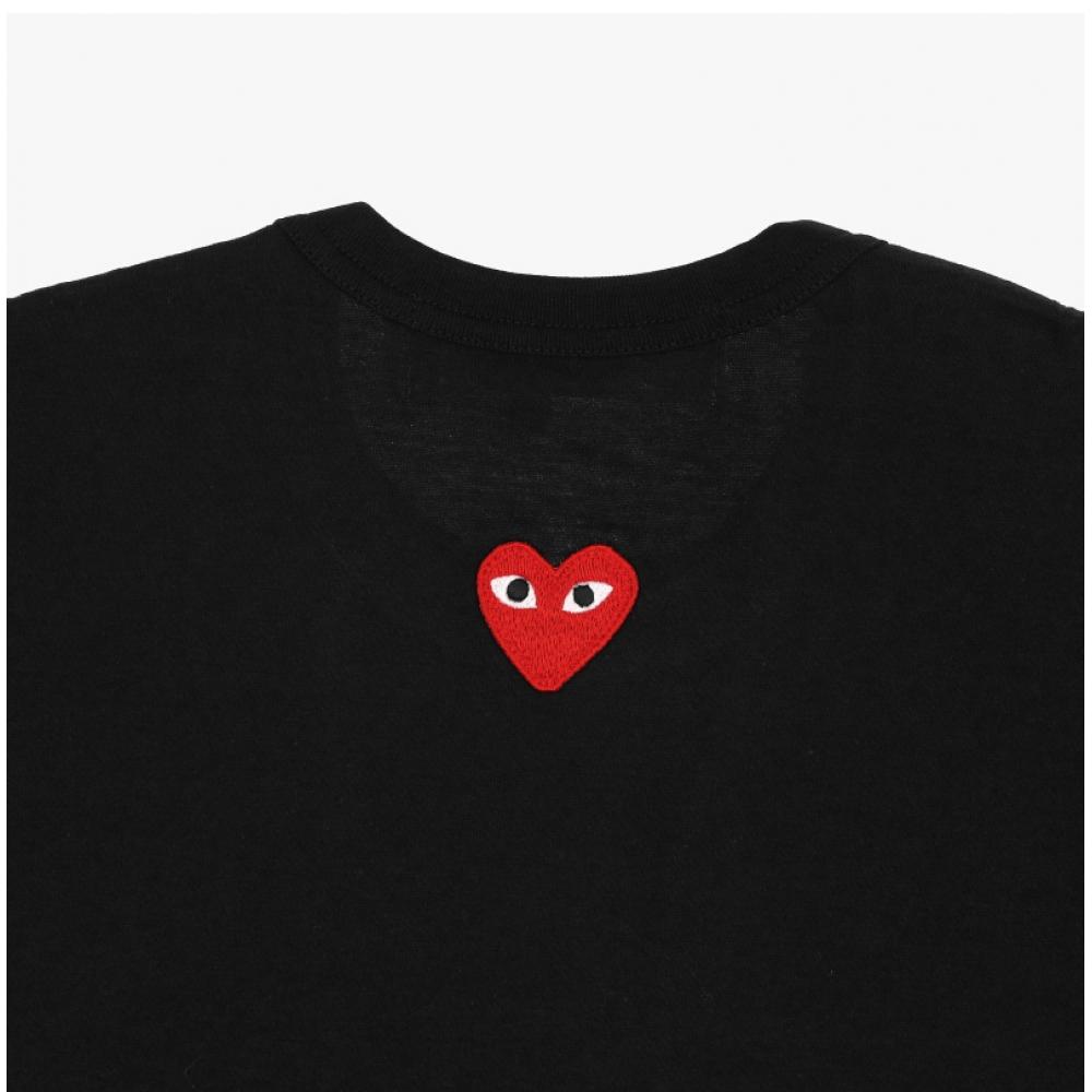 Comme Des Garcons Ax T340 051 1 p1T340 1 Play Back Red Heart Waffen Union Short Sleeve Tee