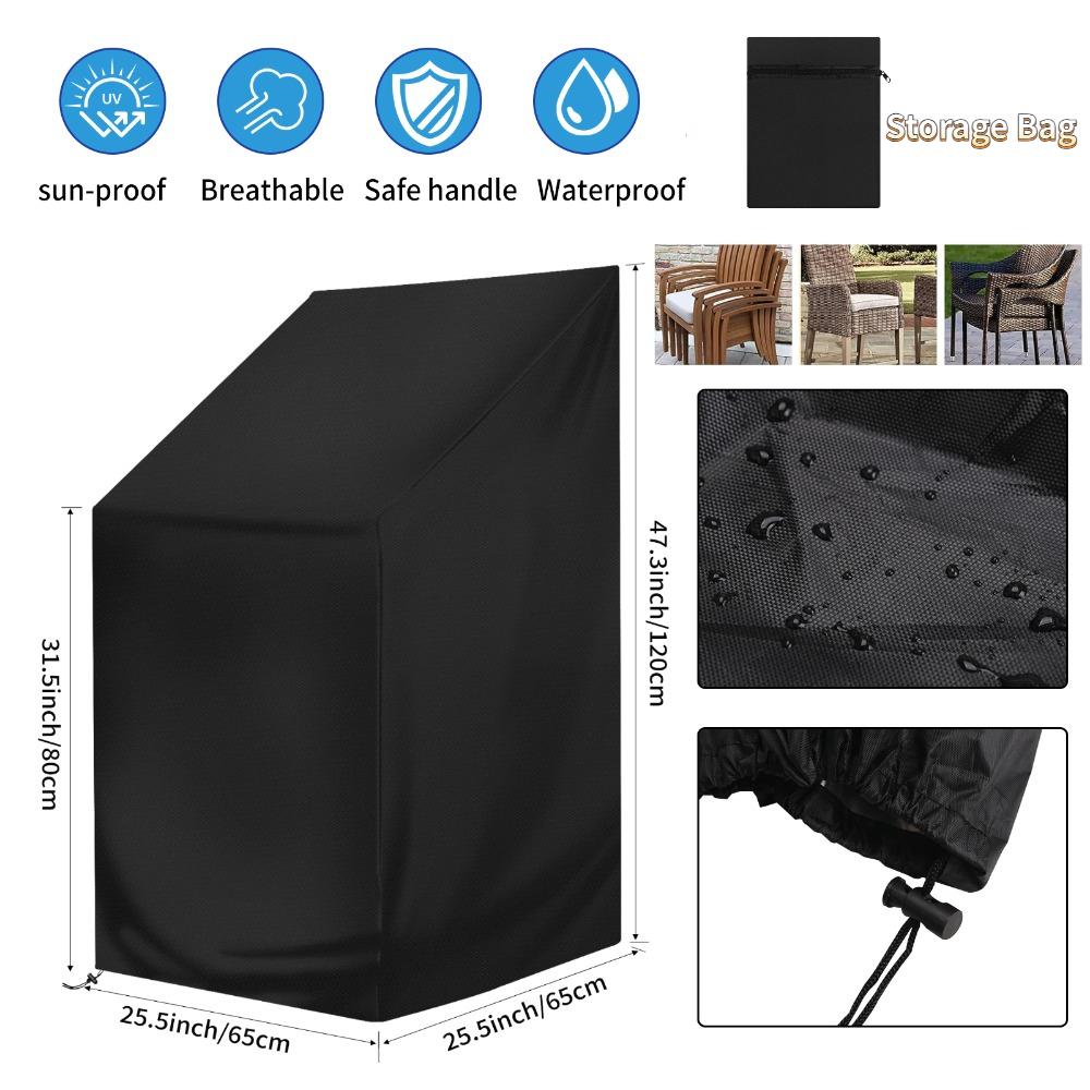 210D Oxford Garden Chair Cover Waterproof Furniture Protector Dustproof Bench/Stacking/Folding Chair Cover Patio Seat Rain Cover
