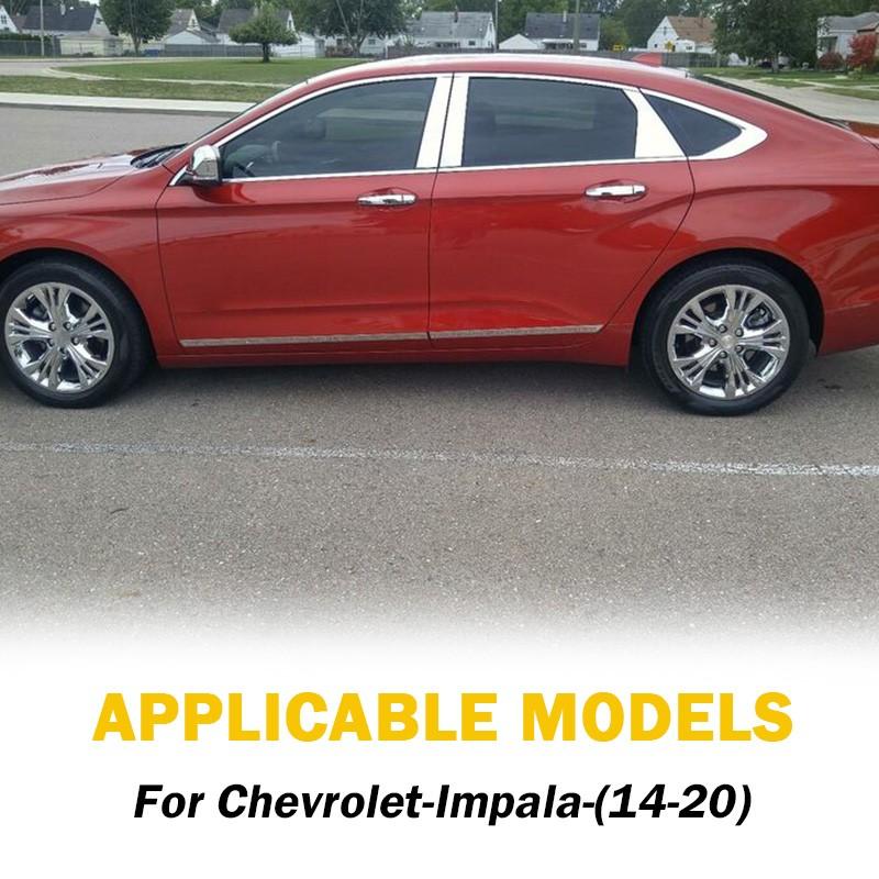 6PCS Chrome Window Door Pillar Posts Cover Trims For 2014-2020 Chevrolet Impala