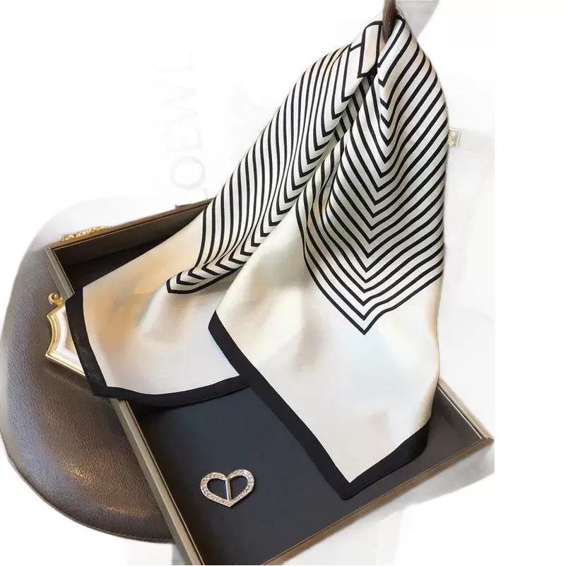 70cm Retro Printed Korean-Style High-End Imitation Silk Scarf for Women - Versatile Fashion Square Accessory