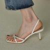 Fashion Women High Heels Sandals Clip Toe Square Toe Shoes Slippers Slingback 2025 Summer Elegant Dress Pumps Trend Sandalias De Mujer