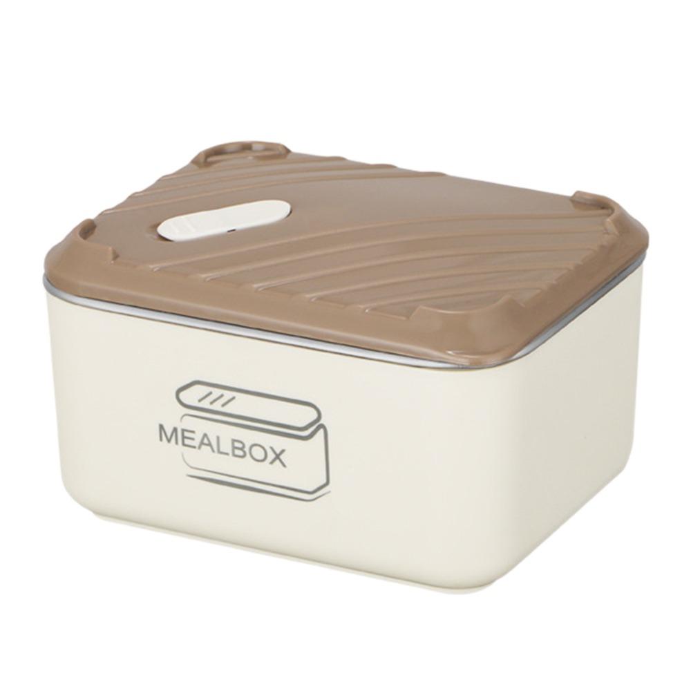 

Ланч-бокс из нержавеющей стали 304 с термоизоляцией, прямоугольный контейнер для хранения свежих продуктов, коробка для бенто, для поездок на работу Shell коричневый