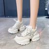 Spring Autumn New Sports High Quality Thick Soled Shoes For Women Fashion Diamond Inlaid Luxury Design Fashion Women'S Shoes