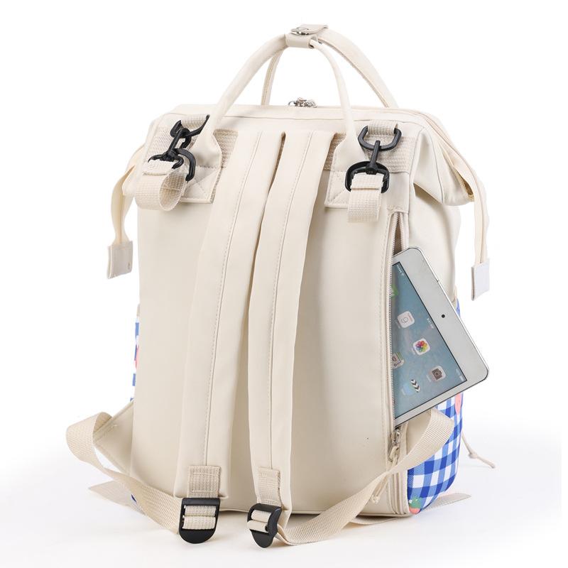 Geantă pentru mami de modă cu imprimeu cu căpșuni Geantă de depozitare a articolelor pentru bebeluși de capacitate mare Rucsac ușor multifuncțional