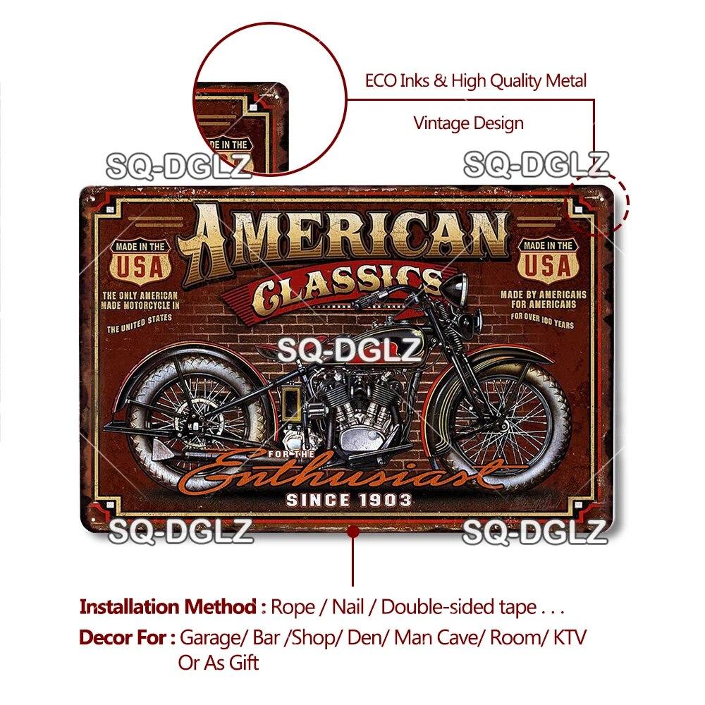 Mfoever Tin Motorcycle Metal Sign Vintage Plaque Poster Tin Sign Wall Decor For Bar Pub Club Retro TT Racing Poster Gift