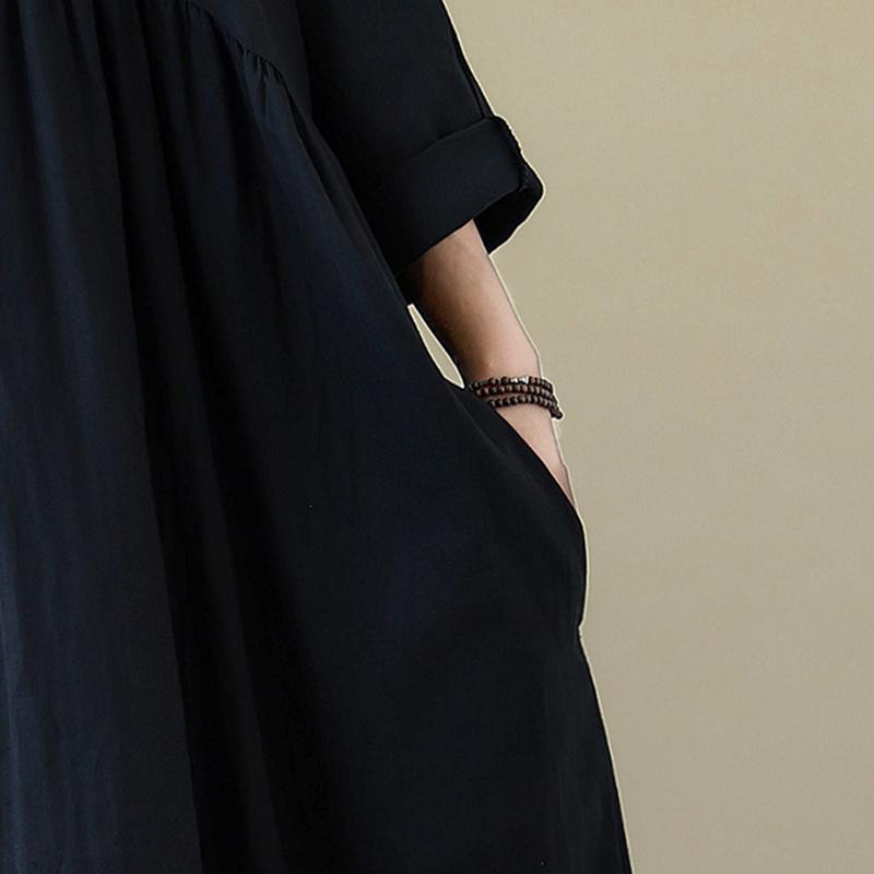 DIMANAF 2025 Women Plus Size Long Hat Dress Loose O-Neck Printing Casual Floral Oversize Long Sleeve 5055