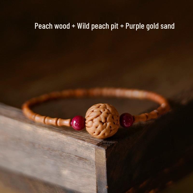Women s Zodiac Bracelet: Olive Pit, Bamboo Joint, Peach Pit & Cinnabar Prayer Beads.