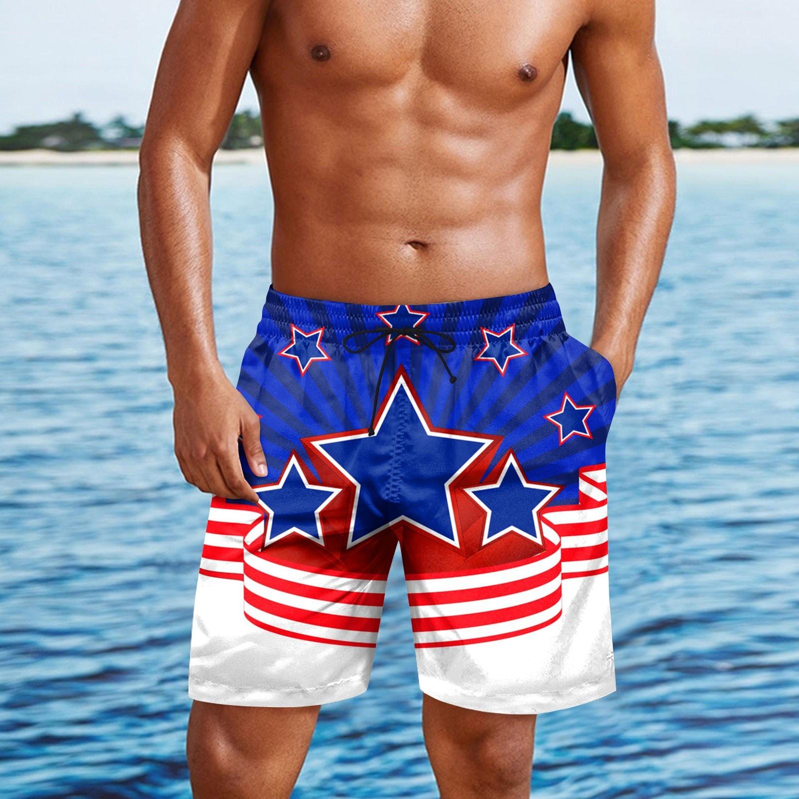

Чоловічі повсякденні модні шорти з принтом до Дня незалежності. Чоловічі вільні дихаючі шорти з принтом XXL білий
