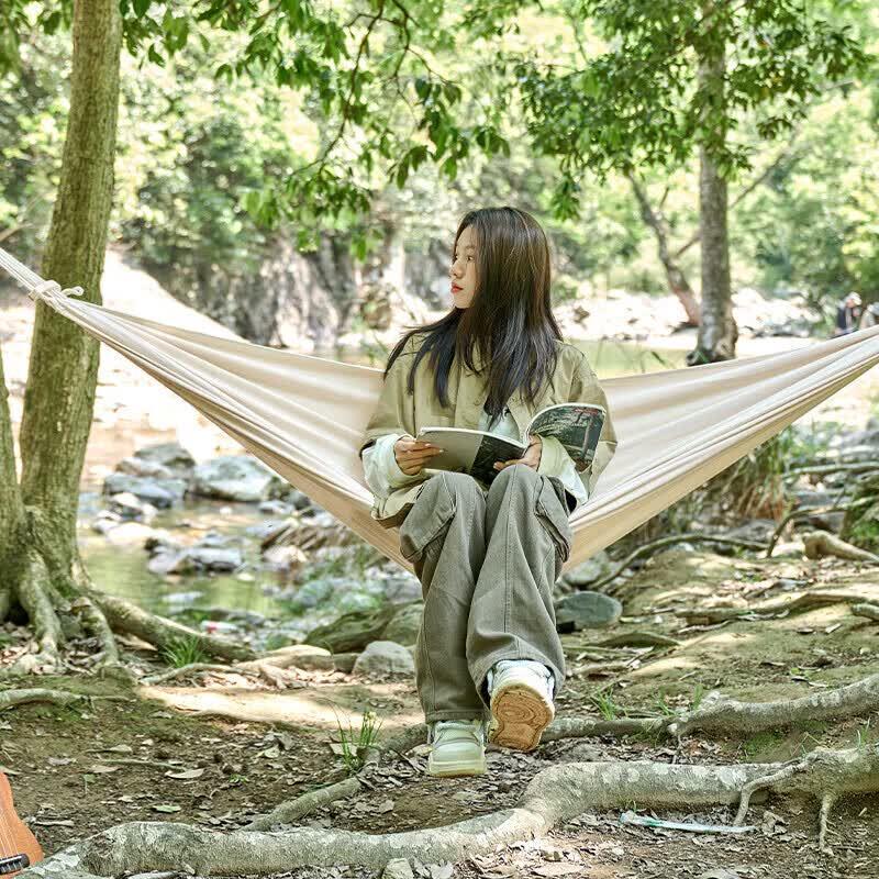 Ronglv Outdoor Canvas Single Hammock