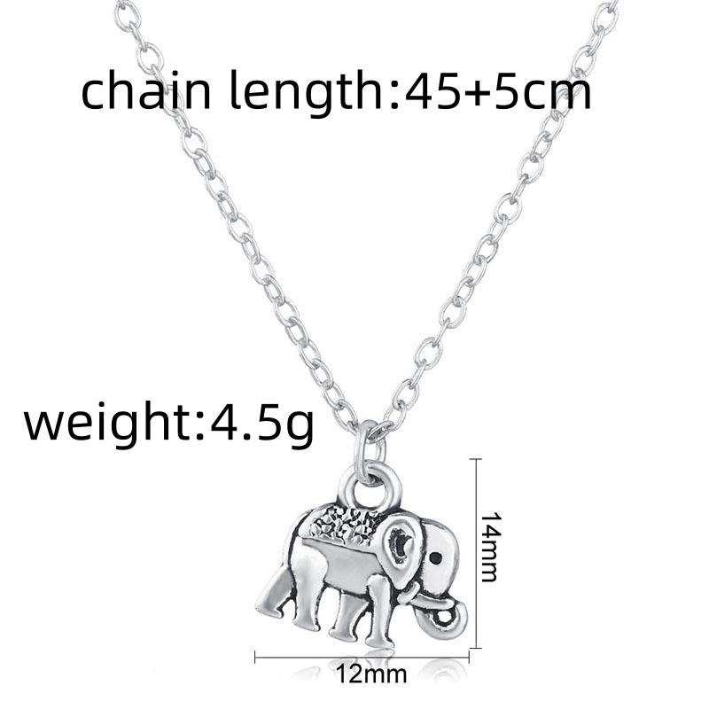 

Retro Bohemian Elephant Pendant Necklace for Women Copper Color Minimalism Clavicle Chain Collar Neck Zircon Hiphop Punk Gift