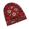 2D Flat Printing Red Tatreez Classic Knit Hat for Adults Available In Versatile Tones Ideal for Subtle Styling During Cool Days or Relaxed Seasons, 2D
